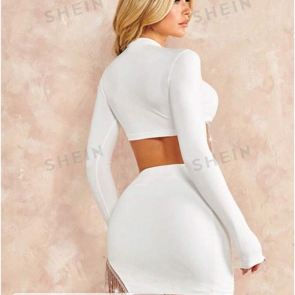 Shein Rhinestone Fringe Bodycon Set - Picture 2 of 3